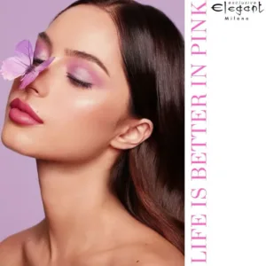 Mannequin au teint parfait utilisant l'anti-cerne Elegant Milano Sand pour un regard lumineux et lisse.