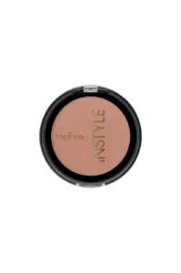 Fard à joues mat TopFace Instyle N013, teinte pêche rosée naturelle dans son boîtier noir circulaire compact de 10g.