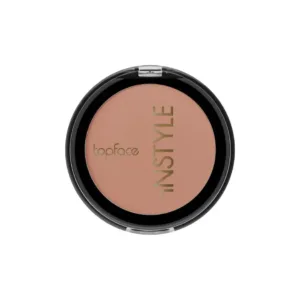 Fard à joues mat TopFace Instyle N013, teinte pêche rosée naturelle dans son boîtier noir circulaire compact de 10g.