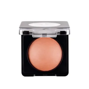 Blush cuit Flormar N°051 Dried Rose dans son boîtier noir, montrant une poudre bombée soyeuse aux reflets satinés rosés.