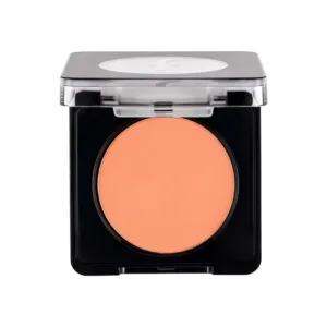 Boîtier noir de blush Flormar ouvert montrant une poudre pressée pêche douce au fini mat velouté pour un teint naturel.