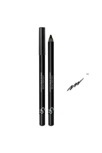 Crayon eyeliner noir Golden Rose Dream Eyes 401 avec capuchon et trait de texture pigmenté sur fond blanc.