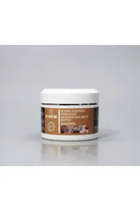Pot de beurre corporel hydratant K-REINE à l'amande et beurre de karité pour peaux sèches, format 250 ml.