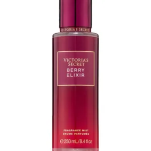 Flacon de brume parfumée Berry Elixir Victoria's Secret de 250 ml aux teintes rouge profond et capuchon bordeaux.