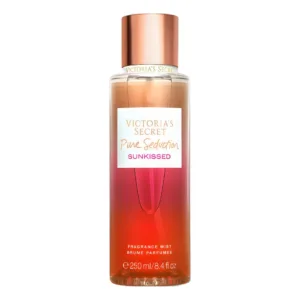 Flacon dégradé orange et rose de la brume parfumée Pure Seduction Sunkissed de Victoria's Secret, format 250 ml pour femme.