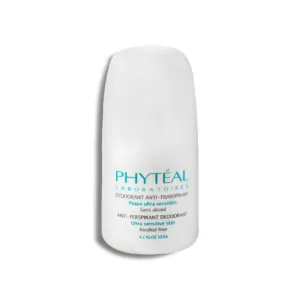 Déodorant roll-on Phytéal à l'aloé vera 50ml, sans alcool ni aluminium, pour peaux ultra-sensibles et hypersudation.