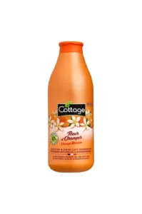 Flacon de Douche et Bain Lait Cottage à la Fleur d'Oranger 750ml, 97% d'origine naturelle, fabriqué en France.
