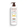 Flacon pompe de lait corps hydratant Evoluderm au Monoï de Tahiti pour peaux sèches, format 500ml fabriqué en France.