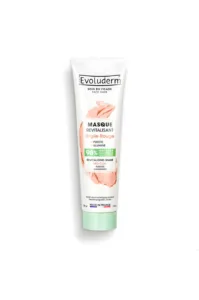 Tube blanc du Masque Revitalisant Evoluderm à l'Argile Rouge, soin purifiant et illuminateur fabriqué en France.