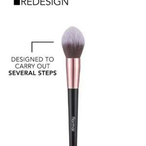 Pinceau Flormar Powder Brush Redesign avec texte explicatif "Designed to carry out several steps" sur fond blanc.