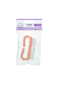 Brosse à ongles ergonomique TITANIA 7061/R orange avec poils en nylon, conçue pour un nettoyage précis des mains et ongles.