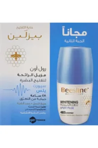 Déodorant roll-on Beesline Sport Pulse blanc et bleu, enrichi en propolis pour un soin éclaircissant et protecteur 48h.