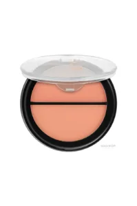 Topface Instyle Twin Blush On Teinte 003, fard à joues duo compact aux teintes pêche et corail pour un effet bonne mine.