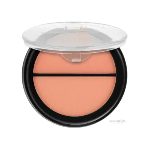 Topface Instyle Twin Blush On Teinte 003, fard à joues duo compact aux teintes pêche et corail pour un effet bonne mine.