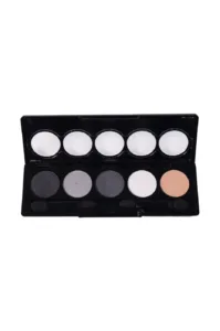 Palette Yves Morel Fard à Paupières 10 Smoky avec 5 teintes mat et irisé pour maquillage des yeux et applicateurs.