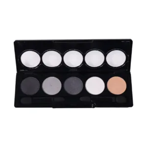 Palette Yves Morel Fard à Paupières 10 Smoky avec 5 teintes mat et irisé pour maquillage des yeux et applicateurs.